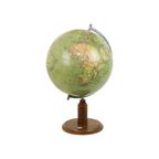 Vintage Wereldbol Globe Met Kompas Op Eiken Basis Jaren 40 thumbnail 11