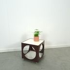Kubus Space Age Bruine Kunststof Tafel thumbnail 5
