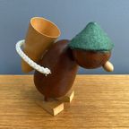 Danish Teak Figurine Of Man With Basket 1960S thumbnail 2