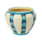 Polychrome Bloempot Vaas Catteau Boch Keramis Art Deco Ca. 1922 thumbnail 3