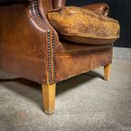 Vintage Schaapsleren Wingback Fauteuil thumbnail 11