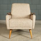 Vintage Club/Lounge Fauteuil – Houten Armleuningen – Jaren 60 thumbnail 8