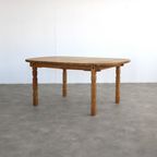 Brutalist Eettafel | Vintage Tafel | Eiken | Verlengbaar thumbnail 2