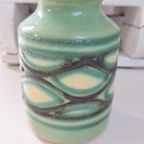 Vintage Aardewerk Vaas, Groen Met Zwart En Geel, Seventies thumbnail 9