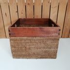 Rotan Opbergbak Met Houten Rand thumbnail 4