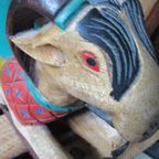 Alexander Girard Style Houten Object Rocking Goat Jaren '50 Folk Art Vintage Antiek thumbnail 6