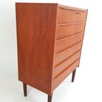 Vintage Teakhouten Deense Ladekast Chest Of Drawers thumbnail 5