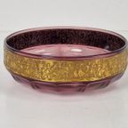 Art Nouveau Glazen Kom Moser Karlsbad 1920 Amethist Schaal thumbnail 2
