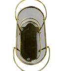 Vintage Gouden Barcart / Bijzettafeltje Met Fumé Glas thumbnail 11