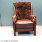 Elegante Vintage Leren Fauteuil Uit 1963 thumbnail 6