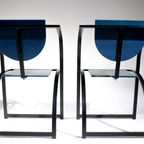 Memphis Design Kff Cosinus Stoelen Blauw Zwart Jaren 80 thumbnail 9