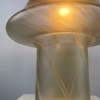 1 Of 3 Large Clear Swirl Glass Peill And Putzler Mushroom Table Lamp Xl 1970 thumbnail 6