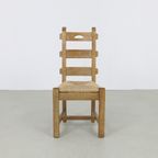 6X Brutalist Dining Chair With Cane Seats, 1970S thumbnail 4