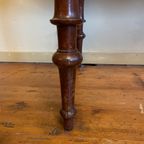 Magnifiek Bureau Werktafel Leer En Ingelegd Met Bladgoud 19e Eeuws Frans thumbnail 2