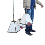 3 Light Chandelier With Glass Shades /art Deco thumbnail 5