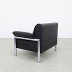 Postmoderne Fauteuil In Chroom & Leer, 1980s thumbnail 6