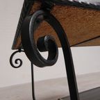 Vintage Salontafel Met 2 Glazen Bladen Met 50s Print thumbnail 15