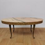 Vintage Hollywood Regency Salontafel Koffietafel Marmer Blad thumbnail 9