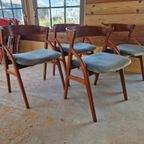 4 Deense Teak Eetkamerstoelen Van Dyrlund thumbnail 2