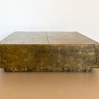 Vintage Brutalist Sarreid Ltd. Brass - Clad Salontafel thumbnail 3