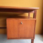 Vintage Design Teak Fineer Bureau, Desk, Divider, Werkplek thumbnail 5