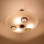 Italiaanse Jaren 50 Hanglamp Glas Art Deco Fontana Arte-Stijl thumbnail 5