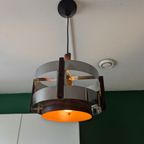Space Age Hangende Lamp Chroom Oranje thumbnail 6