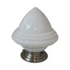 Art Deco - Gispen (giso) - Ceiling Mounted Lamp With Opaline Glass And Nickel Plated Mount thumbnail 3