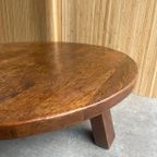 Vintage Massief Eiken Brutalist /Wabi-Sabi Ronde Salontafel thumbnail 7