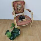 Brocante Vintage Gobelin Queen Ann Stoeltje, Fauteuiltje 01 thumbnail 6