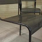 Vintage Postmodern Set Van 4 Metalen Stoelen, Zwart thumbnail 11