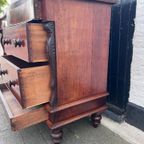 Antiek Engelse Mahonie 8 Ladenkast - Dressoir 180 Cm Breed thumbnail 17