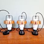 Trio Van Scandinavische Hangers In Opaline En Kopermetaal thumbnail 5