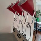 Set Van 3 Vintage IKEA Cliplights Rood Metaal Typ K9601, Jaren '90 thumbnail 2