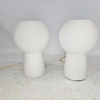 Set Mushroom Tafellampen Opaline Glas Honsel Leuchten 70S thumbnail 3