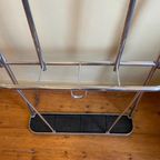 Vintage Staande Kapstok Met Spiegel Aluminium Frans thumbnail 7