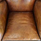 Prachtige Oorfauteuil Van Zeer Goede Kwaliteit Schapenleer Afgewerkt Met Nagels En Zwarte Biezen thumbnail 11