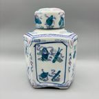 Chinees Pastel Porselein Gemberpot Theebus 60's thumbnail 4