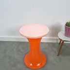 Kunststof Kruk Oranje Met Wit Nr. 4 Vintage thumbnail 7