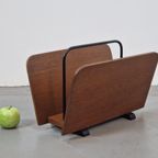 Vintage Teak Lectuurrek Krantenrek Metaal Design Mid Century thumbnail 8