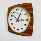 Vintage Teak Wandklok Romatic Datum 1970’S thumbnail 6