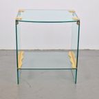 Vintage Bijzettafel Messing Glas Side Table Regency ’70s thumbnail 9