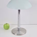 Vintage Mushroom Tafellamp Glas Rvs Chroom ‘60 Mid Century thumbnail 7