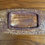 Ceramic Tray With Leaf Decor By Jan Van Erp 1960S thumbnail 4