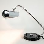 Art Deco - Pianolamp - Bureaulamp - Gispen Stijl - Metaal - Chroom - 2E Kwart 20E Eeuw thumbnail 2