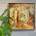 Surrealistisch Schilderij Van Yves Boël - Le Rêve De Bacchus - 1966 thumbnail 4