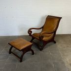 Vintage Colonial Lazy Chair + Ottoman Bruin thumbnail 3