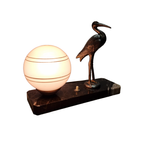 Art Deco Lamp Met Een Reiger. thumbnail 4