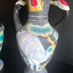 Uitzonderlijk Paar Kraanvogel Vazen 38cm Prijs Per Set thumbnail 5