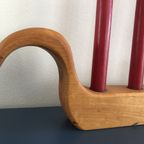 Vintage Handgemaakte Houten Kandelaar Voor 4 Kaarsen thumbnail 5